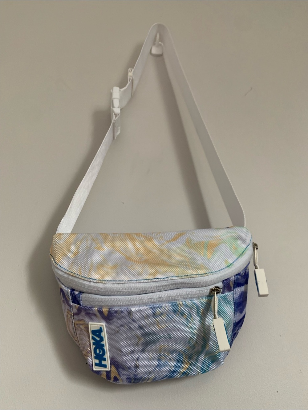 Hoka White Multicolor Tie-Dye Crossbody Belt Bag